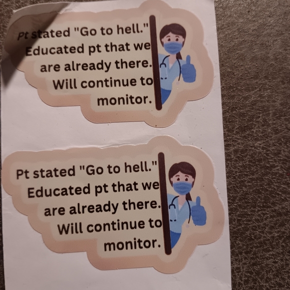 Other - 2pcs Funny Medical Nurse Stickers
